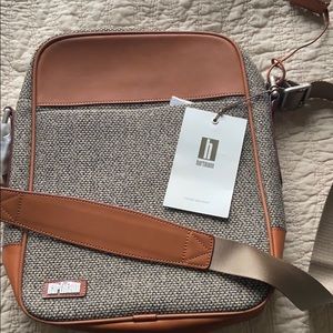 Hartmann crossbody tweed & leather bag- NWT